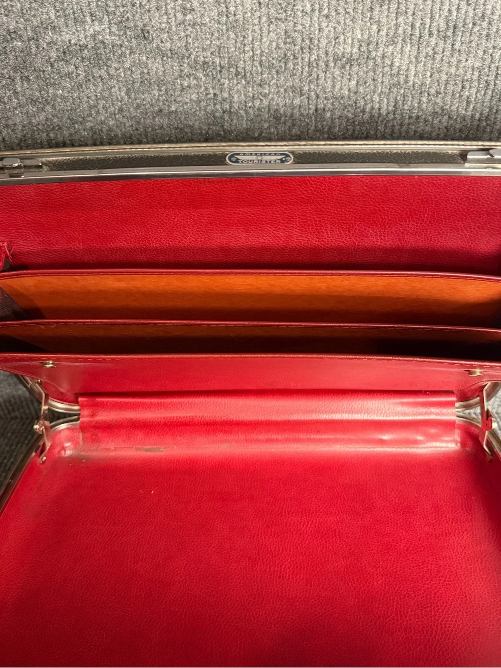 Vintage American Tourister Tiara Hardshell Briefcase Attache Case Charcoal Gray